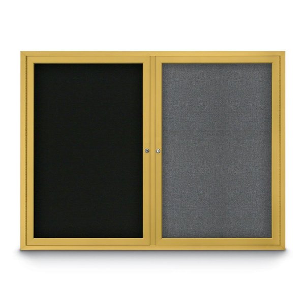 United Visual Products Corkboard, Black/ Bronze, 48" x 36" UV431H-BRONZE-BLACK